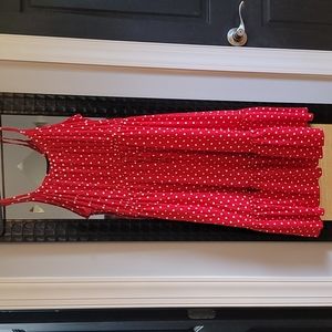 Boohoo red polka dot summer maternity dress